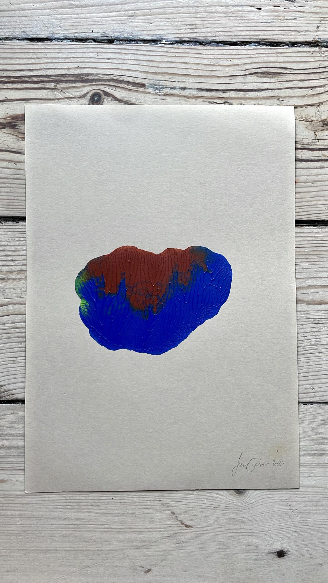 A4 / Blue on beige 2