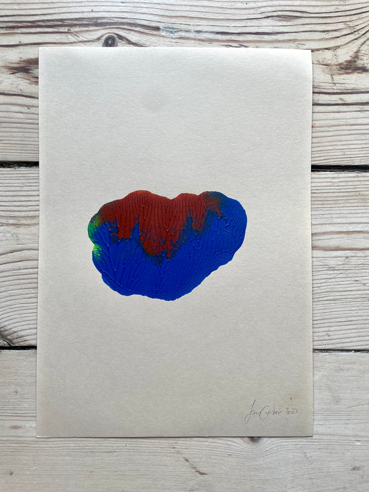 A4 / Blue on beige 2