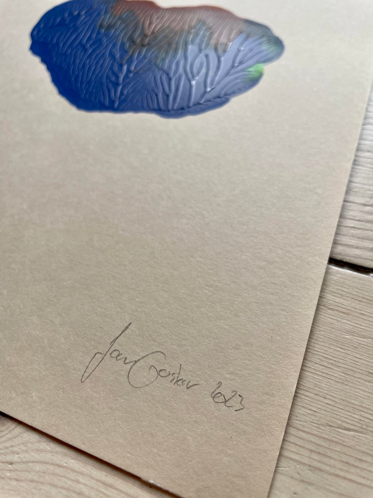 A4 / Blue on beige 1