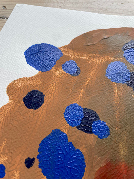 A3 / Brown with blue dots 2