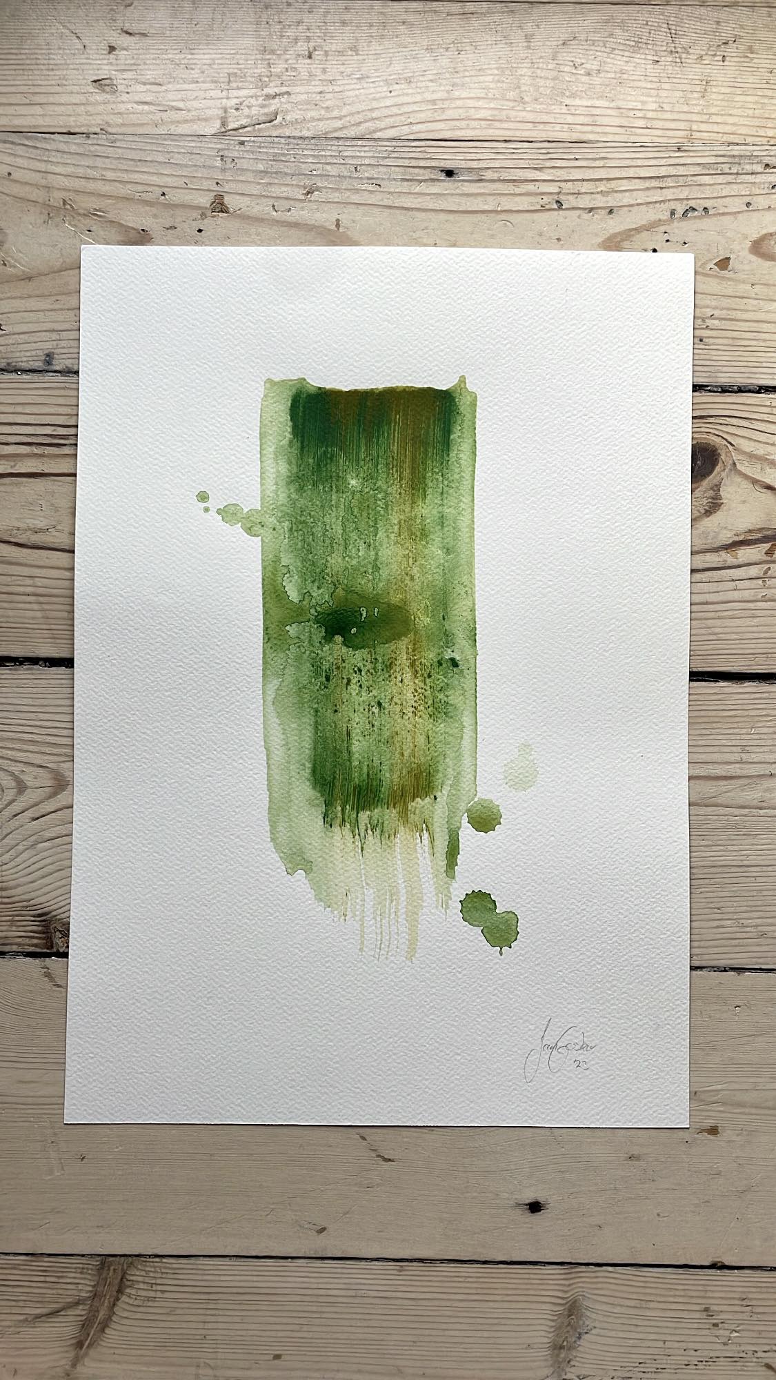 A3 / Green brush stroke